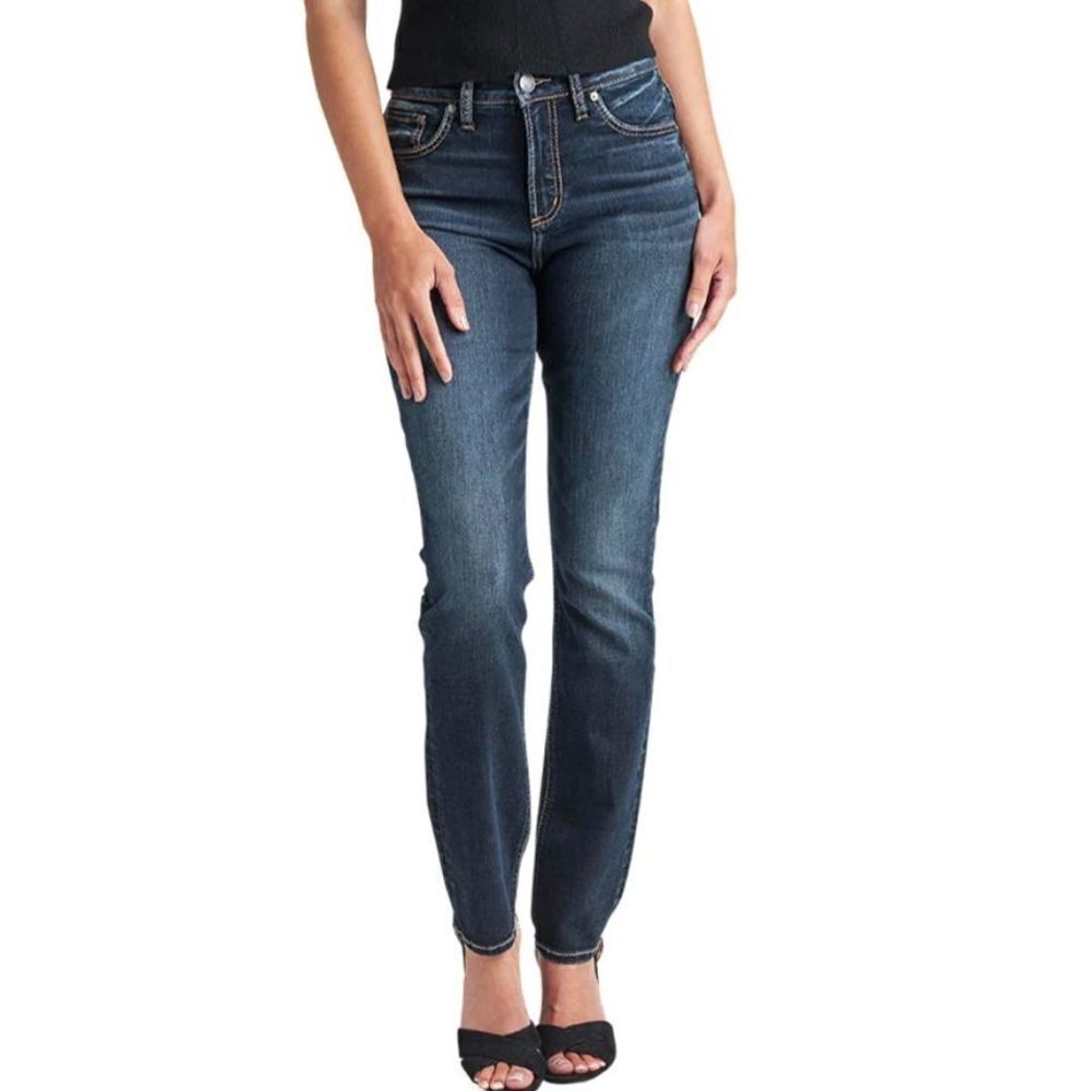 NWT Silver Jeans Co. Avery Curvy Fit High Rise Straight Leg (Indigo) sz 24x31